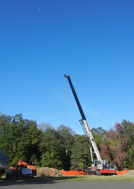Hoisting Precast Sewage System for Holy S#%& in Wilton, CT — image 1