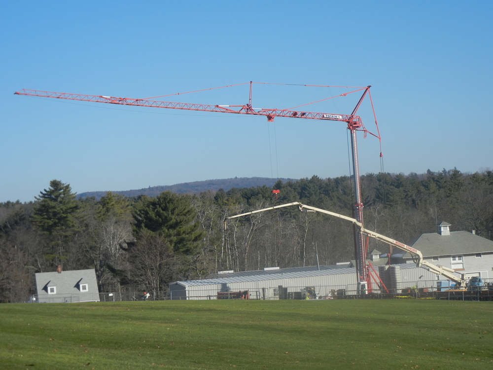 Tower Crane - Hotchkiss School - Lakeville, CT - Quick Pick Crane Service