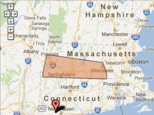 Massachusetts Crane Rental Coverage Map